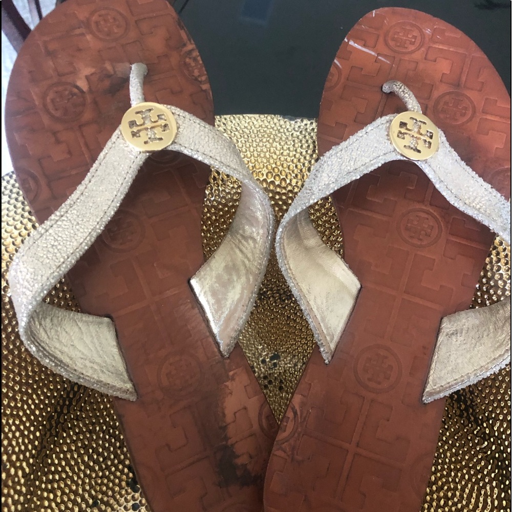 Metallic gold Tory Burch Sandal